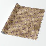 Motif Art déco violet et or<br><div class="desc">Papier d'emballage en papier d'art déco violet et or.</div>