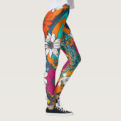 Motif artistique avec fleurs colorées Leggings (Droite)