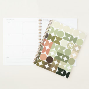 Motif artistique vert olive corail taupe personnal