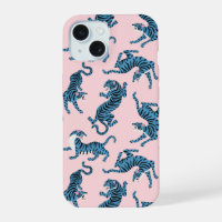 Motif asiatique de tigre bleu