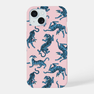 Motif asiatique Tigre Bleu