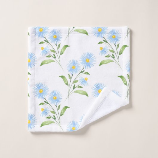 Motif Asters couleur bleue (Gant de toilette)