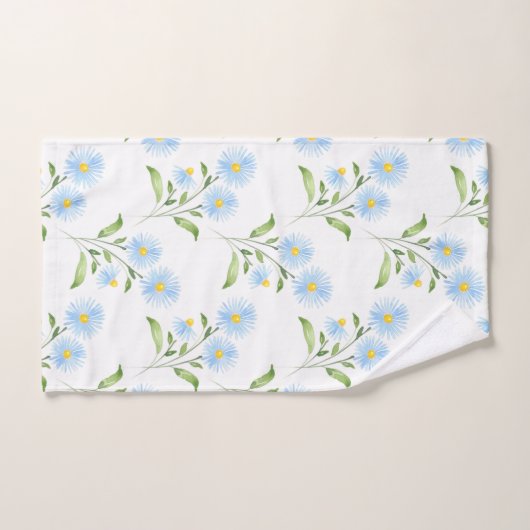 Motif Asters couleur bleue (Serviette à main)