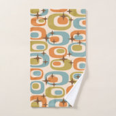 Motif Atomique Moderne du Milieu du Siècle (Serviette à main)