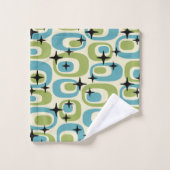Motif atomique moderne du milieu du siècle (Gant de toilette)