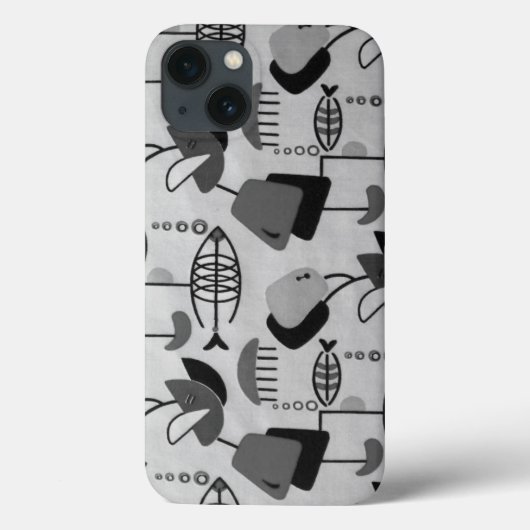Motif atomique noir et blanc iPhone 6 Coque (Verso)