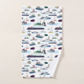 Motif au hasard des bateaux et des navires (Serviette à main)