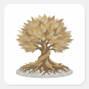 Motif Autocollant Arbre de Vie Gris Tendance OR