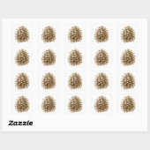 Motif autocollant Feuilles Dorées argenté ludique (Feuille)