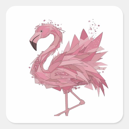 Motif autocollant FLAMINGO rose dynamique (Devant)