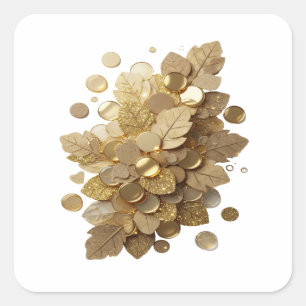 Motif autocollant Quirky Gold FEUILLES ET PIÈCES D