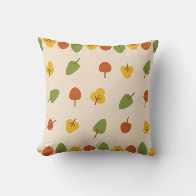 Motif Automne Arbres Automne Carré Coussin (Recto)