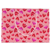 Motif aux Coeurs rose et rouge, Sac cadeau Valenti (Dos)