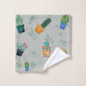 Motif aux fleurs de Cactus (Gant de toilette)