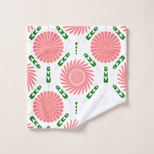 motif aux fleurs roses (Gant de toilette)