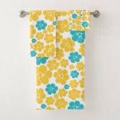 Motif aux fleurs - Turquoise et Jaune (En situation)