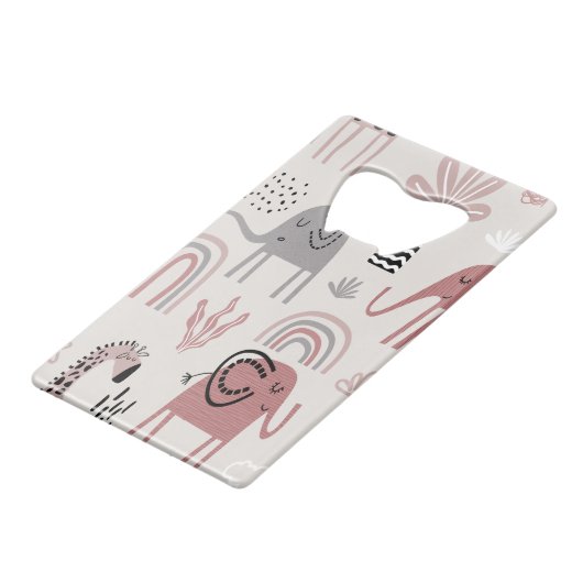 motif avec de mignons éléphants et girafes géant (Devant Angle)