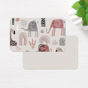motif avec des éléphants et des girafes mignons gé