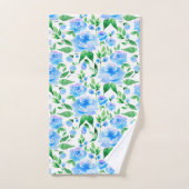 Motif avec fleurs d'aquarelle bleue (Serviette à main)