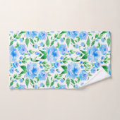 Motif avec fleurs d'aquarelle bleue (Serviette à main)
