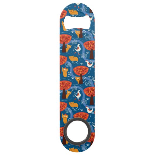 motif avec les chats et les oiseaux mignons (Devant)
