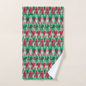 Motif aztèque abstrait rouge vert mignon (Serviette à main)