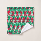 Motif aztèque abstrait rouge vert mignon (Gant de toilette)