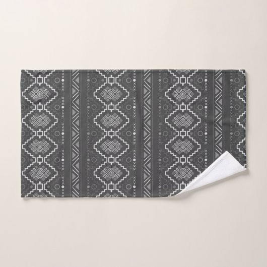 Motif aztèque gris (Serviette à main)