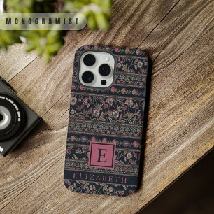 Motif aztèque personnalisable gris foncé rose clai