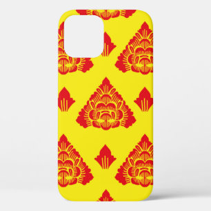 Motif Bali, Indonesië. met moderne kleuren. Vintag iPhone 12 Hoesje