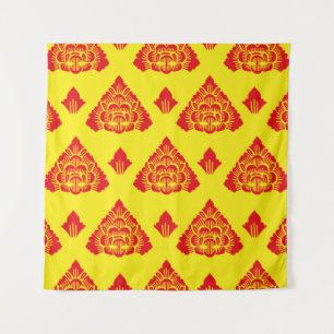 Motif Bali, Indonesië. met moderne kleuren. Vintag Wandkleed