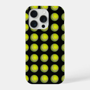 Motif balle de tennis jaune noir,