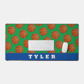Motif basket-ball, nom blanc gras, bleu/vert (Clavier et souris)