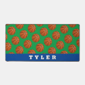 Motif basket-ball, nom blanc gras, bleu/vert (Recto)