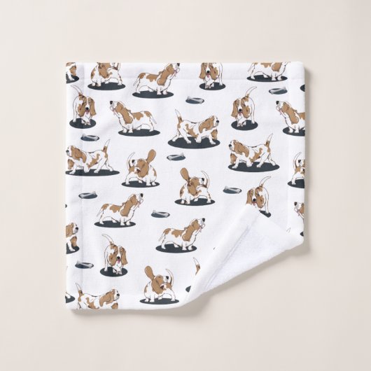Motif Basset Hound (Gant de toilette)