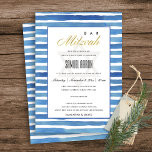 MOTIF BAT BAR MITZVAH INVITATION BLUE INDIGO STRIP<br><div class="desc">Si vous avez besoin d'une personnalisation supplémentaire,  n'hésitez pas à m'envoyer un message sur yellowfebstudio@gmail.com .</div>