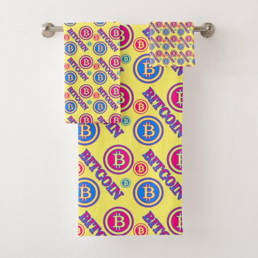 Motif Bitcoin coloré (En situation)