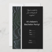 MOTIF BLACK BLUE MARBLE BACHELOR PARTY INVITATION (Devant)