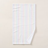 Motif blanc à rayures minces arc-en-ciel (Serviette à main)