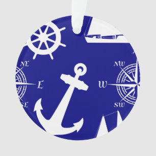 Motif blanc bleu marine