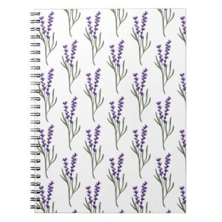 Motif blanc Carnet lavande