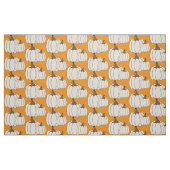 Motif blanc citrouille chute tissu orange (Fat Quarter)