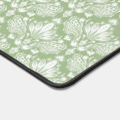 Motif blanc damas sur sauge vert monogramme (Coin)