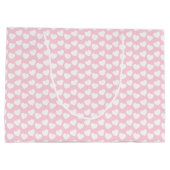 Motif blanc de coeur sur le grand sac rose-clair (Dos)