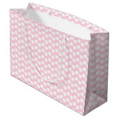 Motif blanc de coeur sur le grand sac rose-clair (Dos Angle)