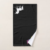 Motif blanc de noir de licorne d'arc-en-ciel (Serviette à main)