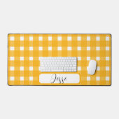 Motif blanc En vichy jaune (Clavier et souris)