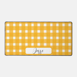 Motif blanc En vichy jaune