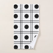 Motif blanc et noir du point Polka Cercle (Serviette à main)
