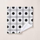 Motif blanc et noir du point Polka Cercle (Gant de toilette)